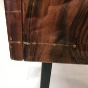 Lacquered 3-drawer chest with rosewood veneer.