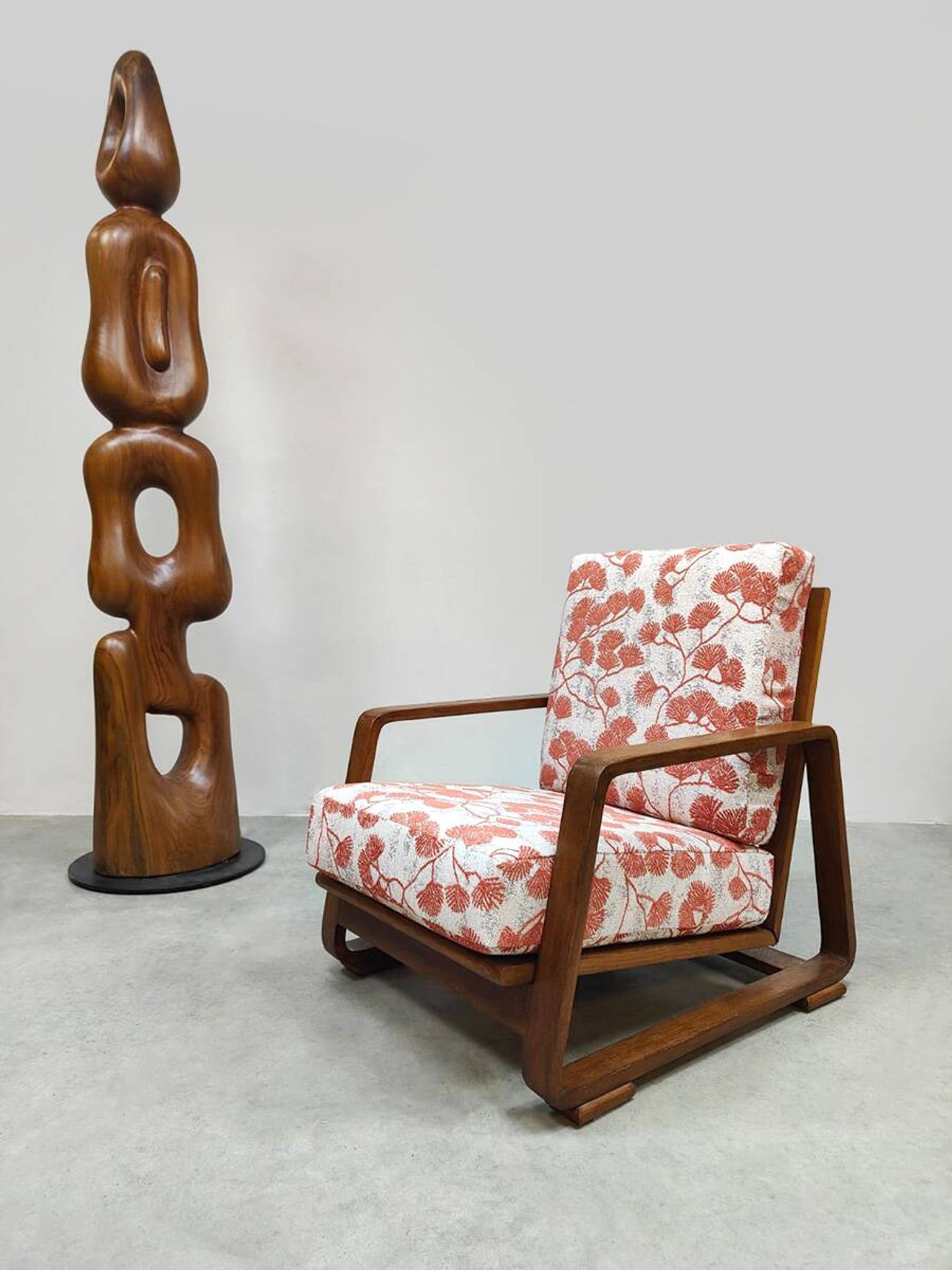 Fauteuil courbé réglable en bois courbé du milieu du siècle