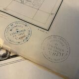Old map of Perpignan Bridges and roads