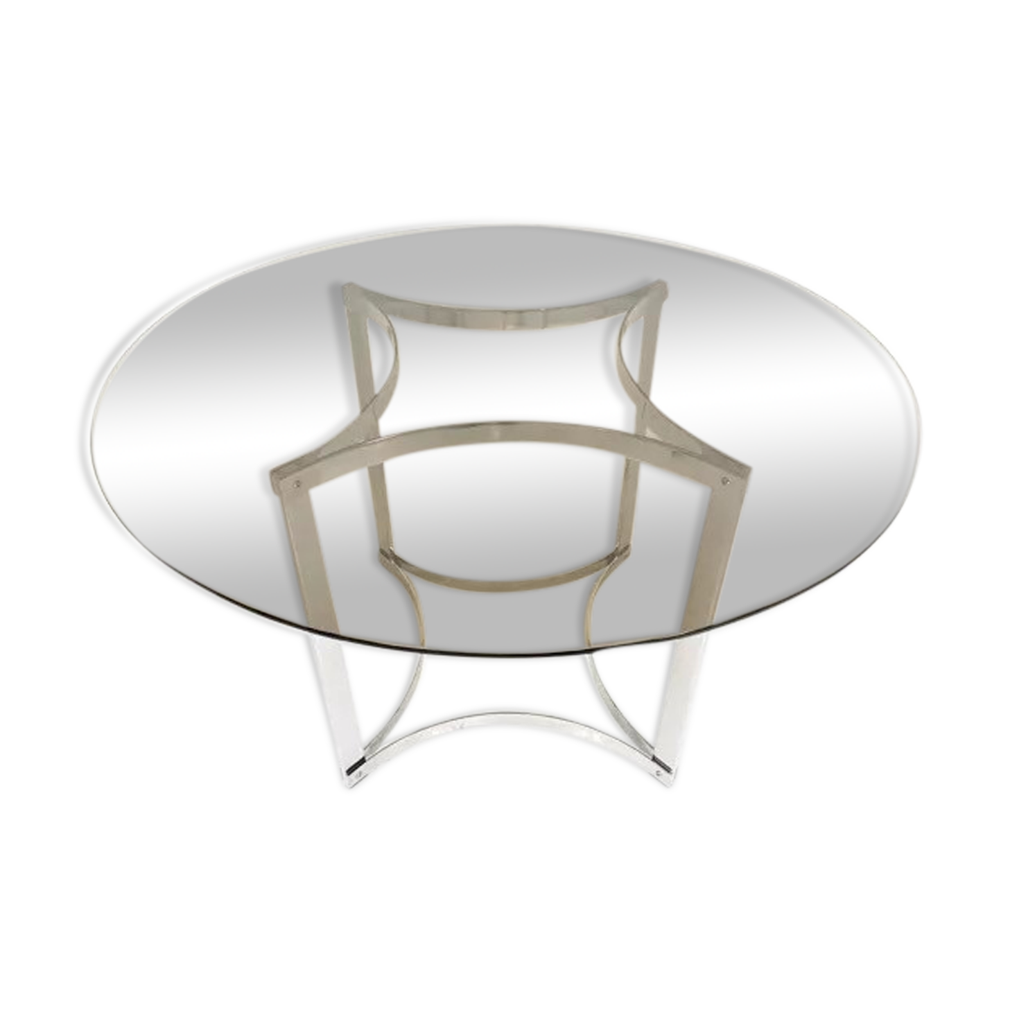 Round table glass chrome Merrow Associates Robert Young