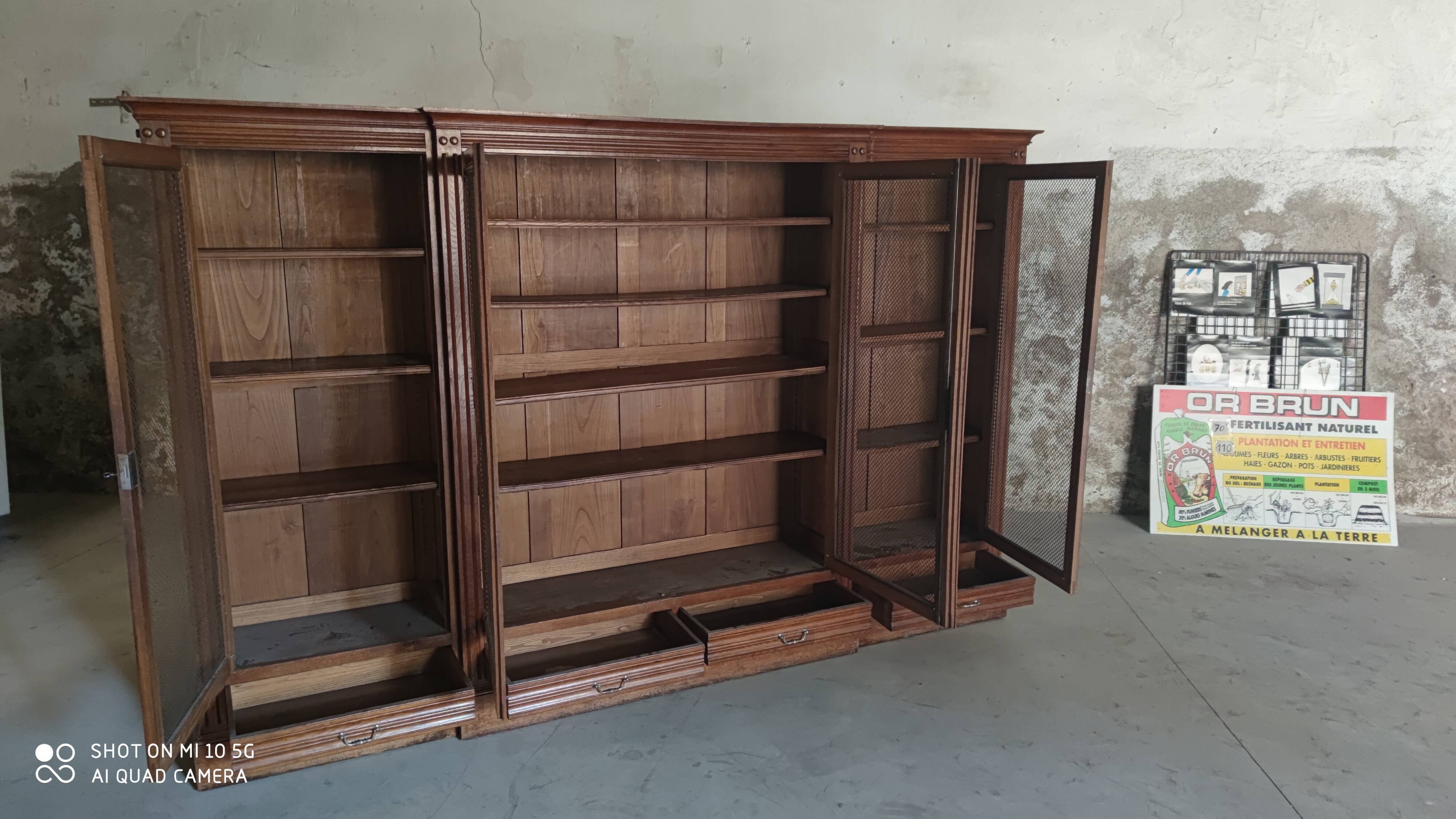 Solid oak library late 19th century around 1890