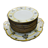 Limoges porcelain cake service. T. L. B.