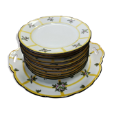 Limoges porcelain cake service. T. L. B.