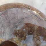 Flattened ball vase made of glass paste