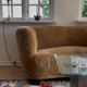 1950s banana sofa w/ lamb skin