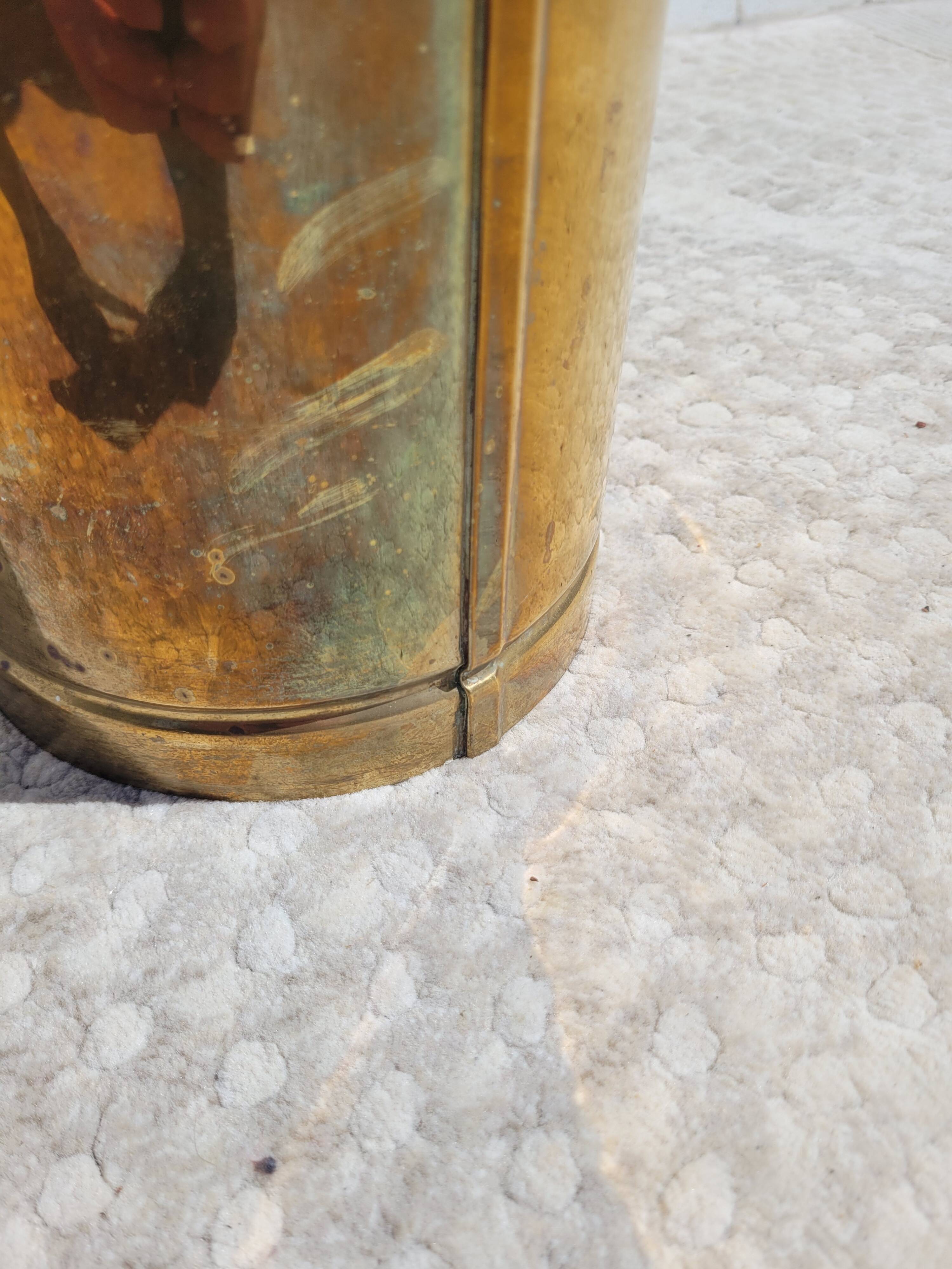 Cylindrical brass umbrella stand – 1960s/70s