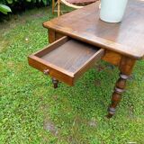 Rectangular coffee table with 1 drawer, solid wood, late 19th, early 20th century