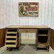 1950s English desk in walnut and oak