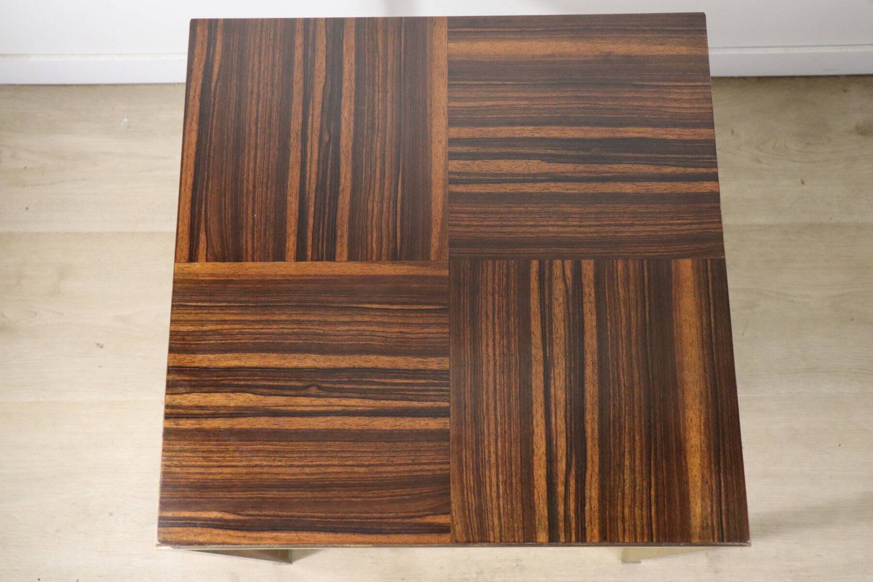 Vintage side table in rosewood & bronze – 1960s