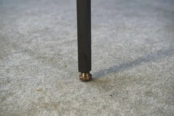 Saint-Gobain glass and black lacquered metal designer table, 1960s