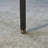 Saint-Gobain glass and black lacquered metal designer table, 1960s