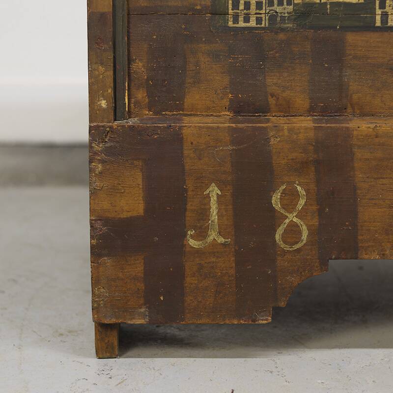 Wedding trunk painted in folk art style