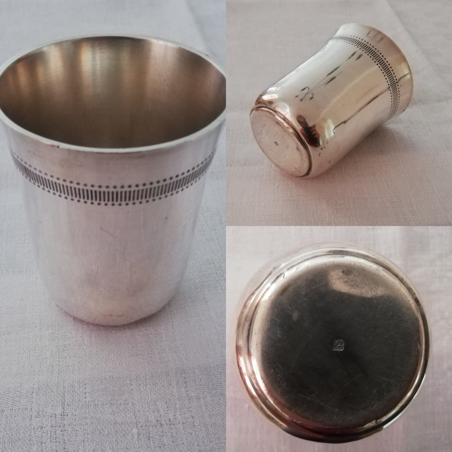 Set of 7 timpani in silver metal