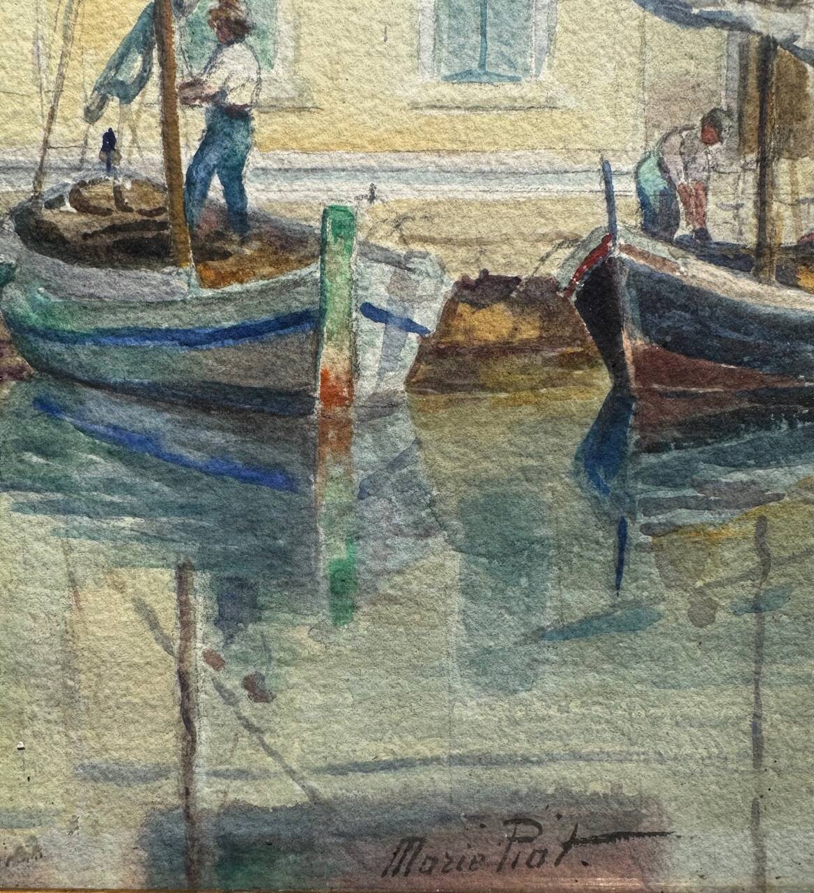 Old painting, Marine, signed Marie (1880-1977)