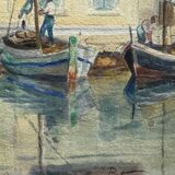 Old painting, Marine, signed Marie (1880-1977)