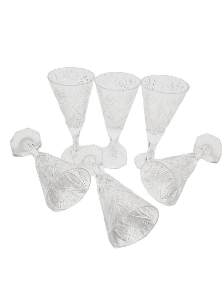 Art Deco Polish champagne glasses, 1900s, set of 6