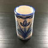 Lot 5 vases blue decoration signed