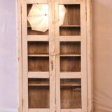 Old Burmese teak showcase white-ecru patina