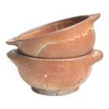 Stoneware bowl duo