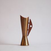 Copper and teak vase by Dahlmann, Germany 1950s