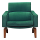 Fauteuil vert, design danois, années 1970, production : Danemark