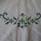Round embroidered tablecloth 160 cm cotton