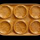 Vintage ochre earthenware artichoke dish, 6 compartments, relief flowers.