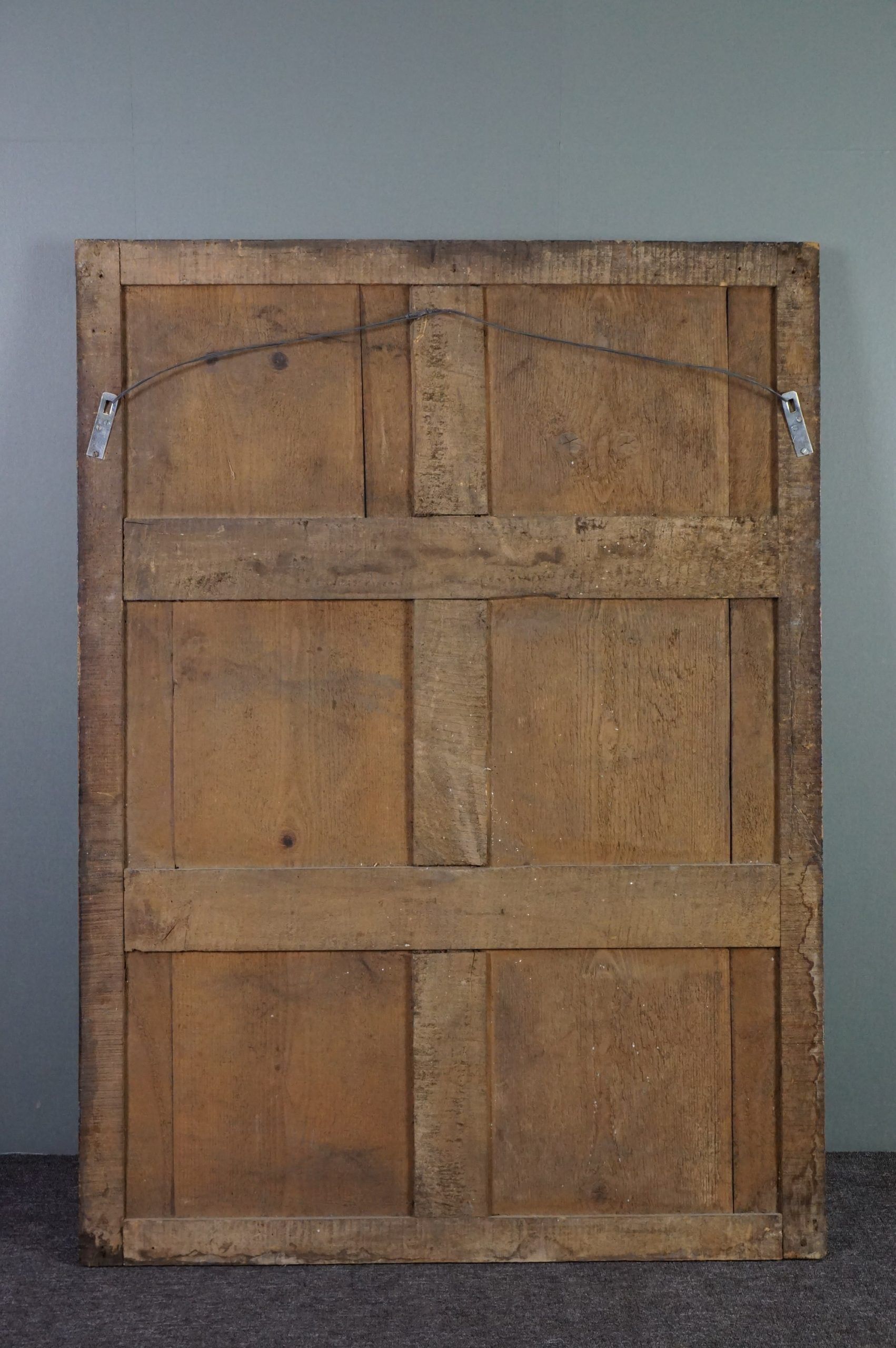 Patinated golden fireplace mirror eighteenth century 123 x 91.5 cm