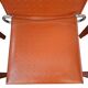 Set di 4 Sedie Design in Cuoio Arancione e Ferro Vintage