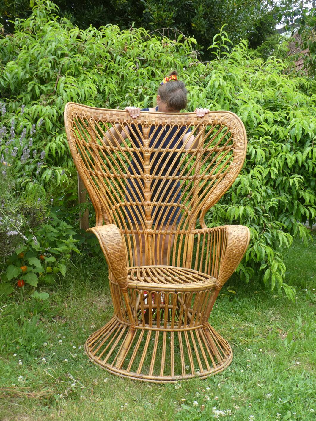 huge rattan armchair