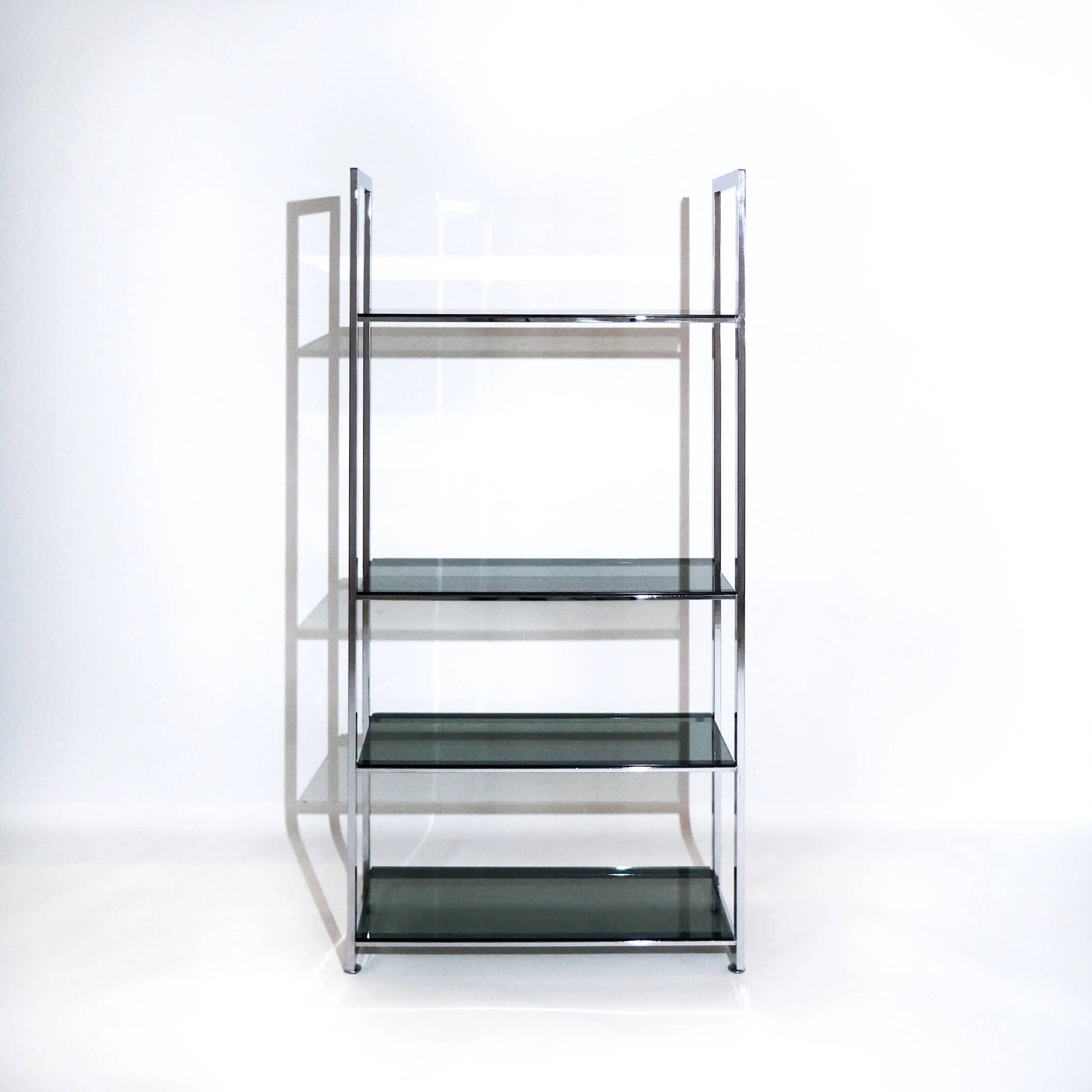 Vintage Italian freestanding shelf in chrome, 1970s