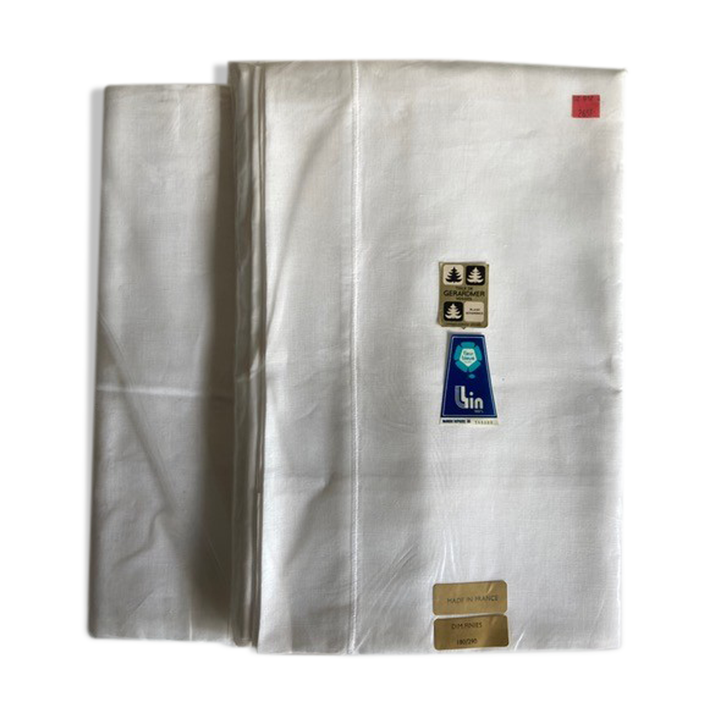 Pair of linen sheets twin beds in Gerardmer canvas reserve linen 1970