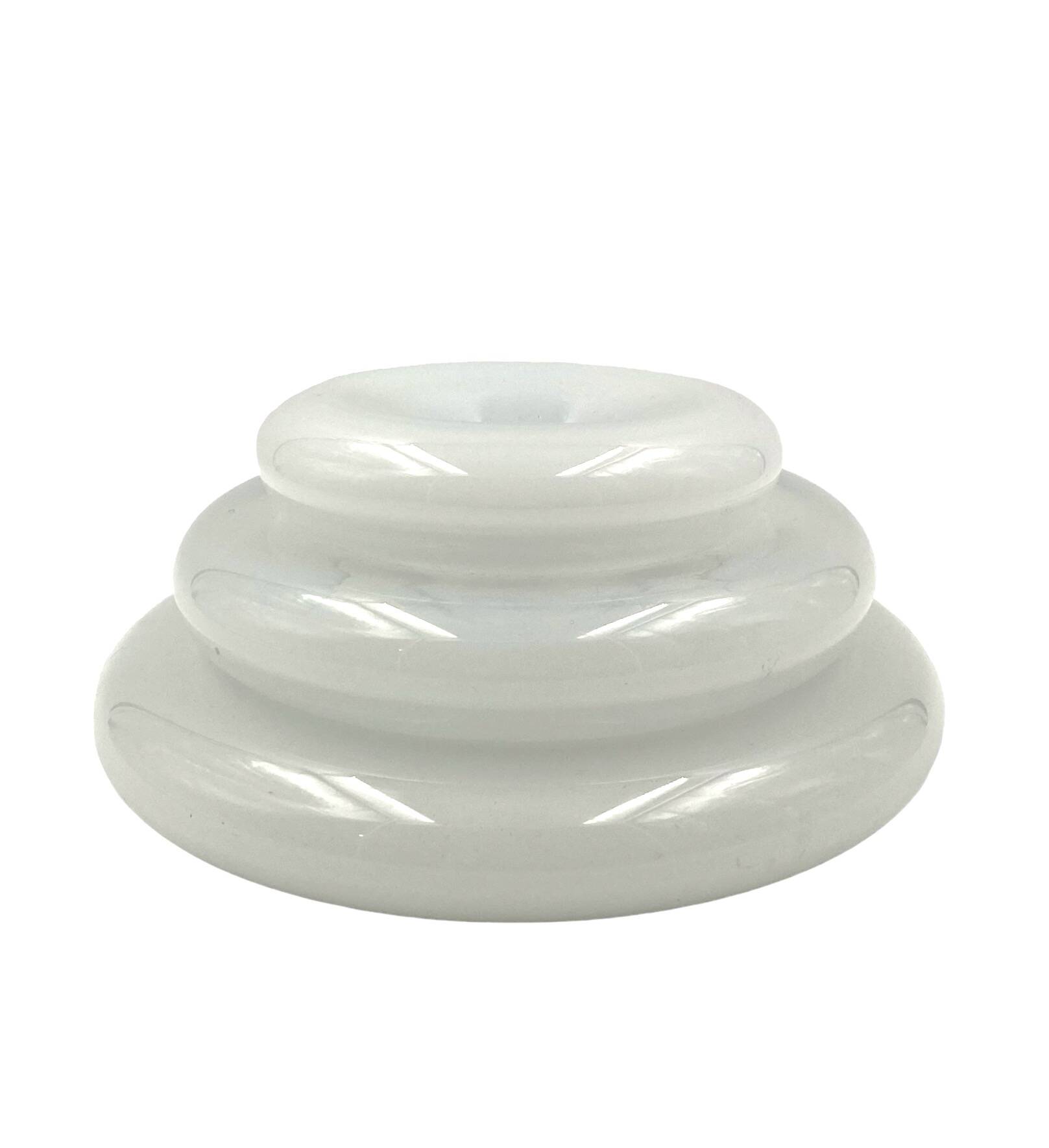 "Pomeri" cloudy crystal centerpiece / vide poche, Eleonore Peduzzi Riva, Vistosi Murano Italy, 1972