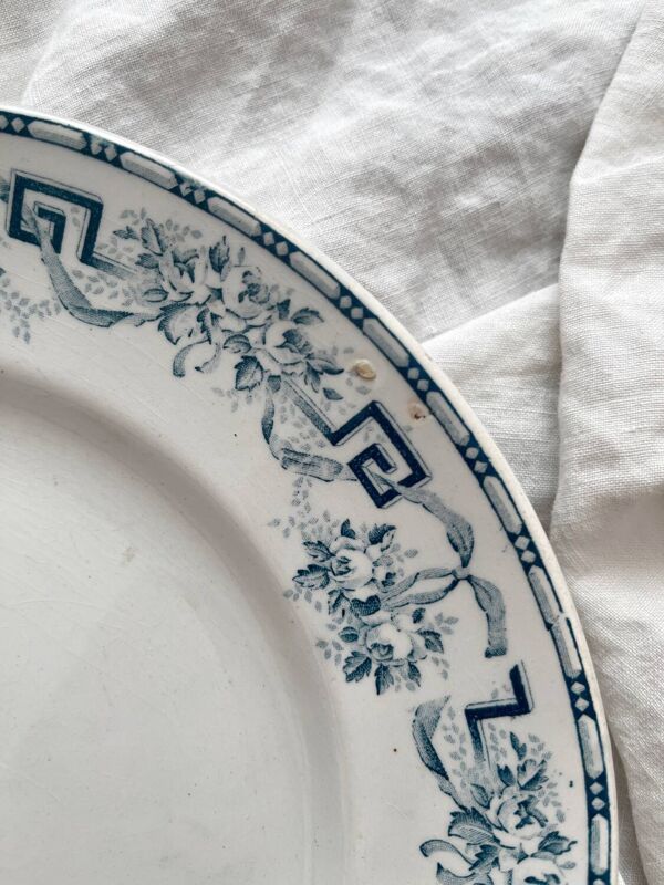 6 assiettes plates en terre de fer « Athènes » Saint Amand et Hamage