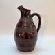 Antique Brutalist Brown Stoneware Pitcher from Berry Vintage Carafe