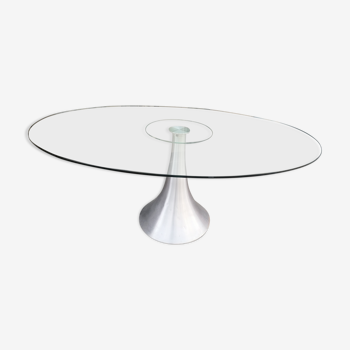 Design glass table. Kare. 1970/80