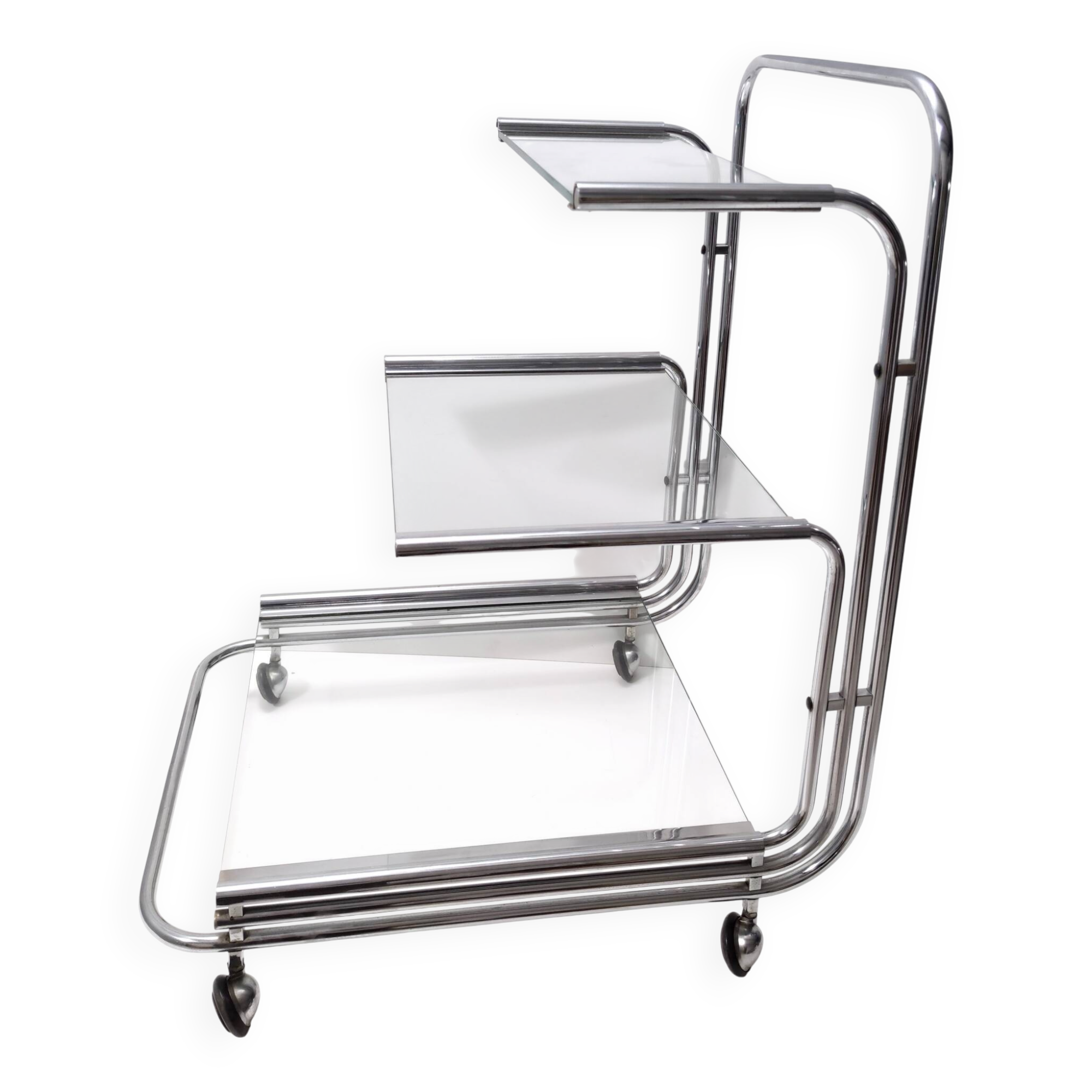 Serving Cart with Three Glass Shelves, Italy