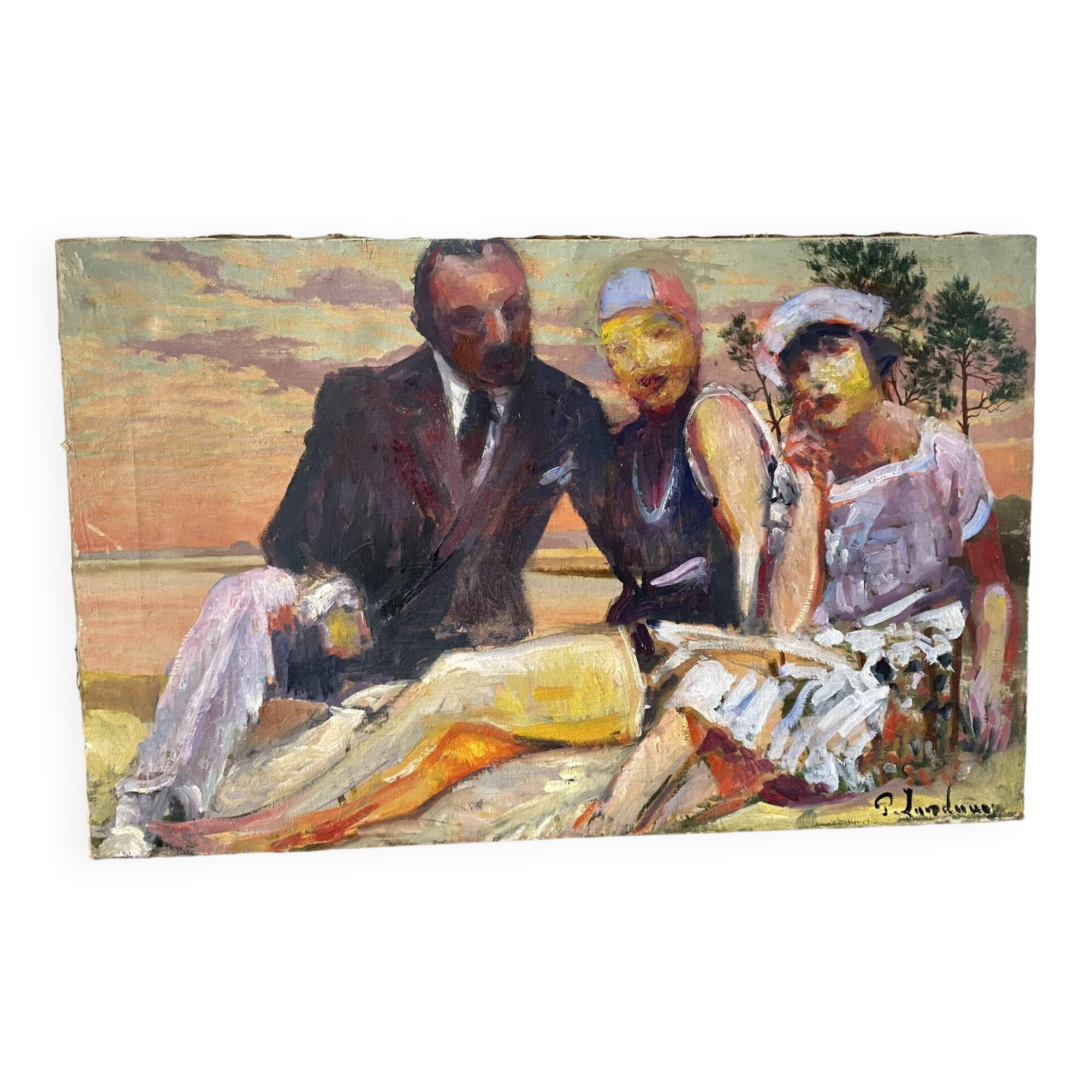 Family portrait signed Patrice Landauer