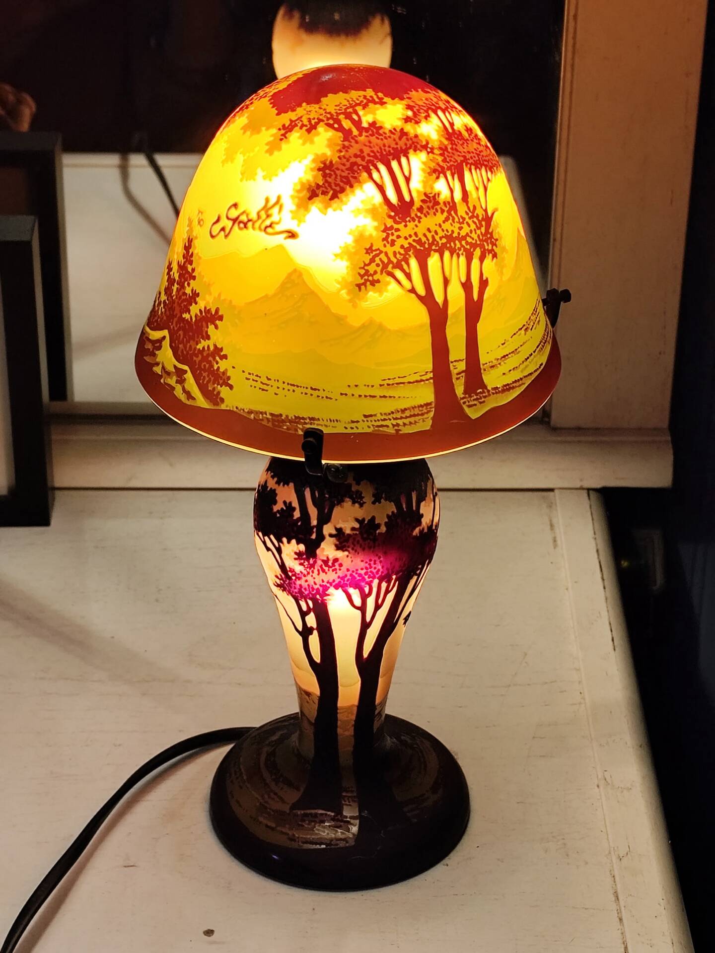 Lampe champignon style Gallé