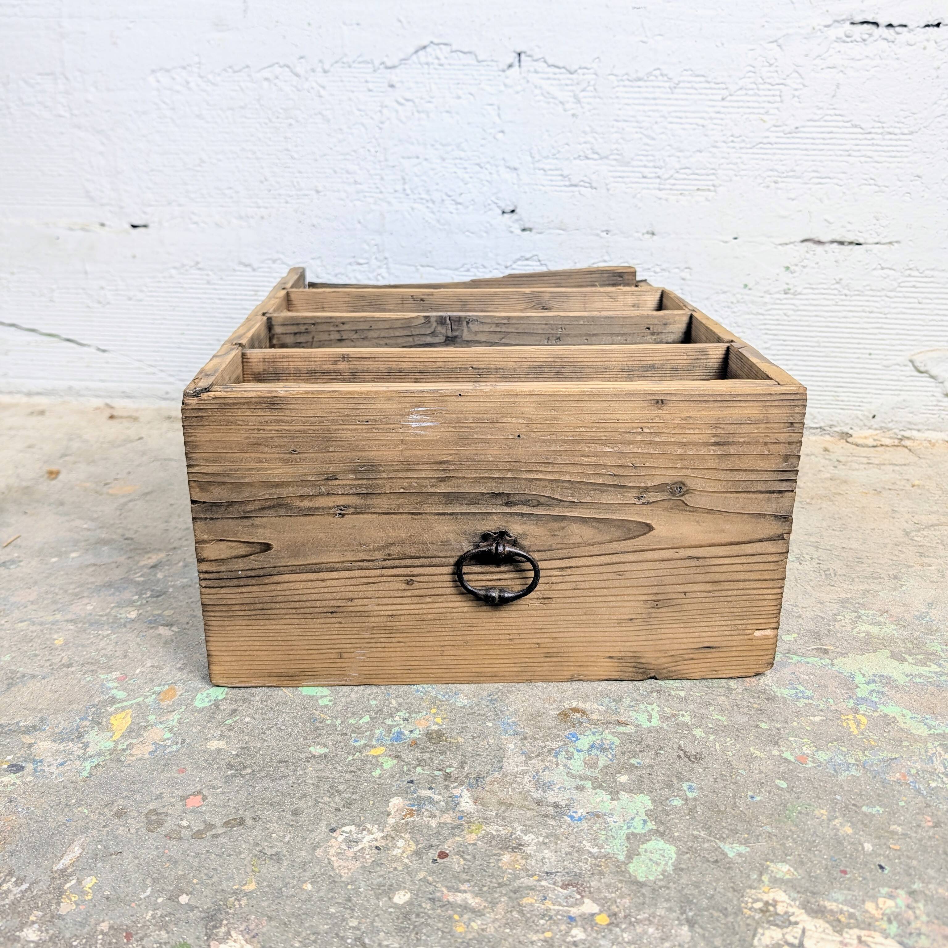 Vintage wooden lockers with compartments