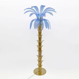 Mid-Century Modern Murano Glass and Brass Palm Tree Floor Lamp