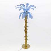 Lampadaire palmier en verre de Murano et laiton, style moderne du milieu du siècle