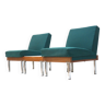 Ensemble de 2 fauteuils et table basse/canapé modulable fabriqué dans les années 60