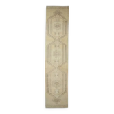 Vintage Turkish Oushak Handmade Runner 85x383