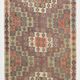 6x13 Rare Size Kilim Rug, Rugged Rug, 180x385Cm Antique Kilim Carpet