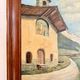 Ancienne huile sur panneau – Chapelle au bord d’un lac