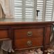 Louis XVI desk in wood and leather
