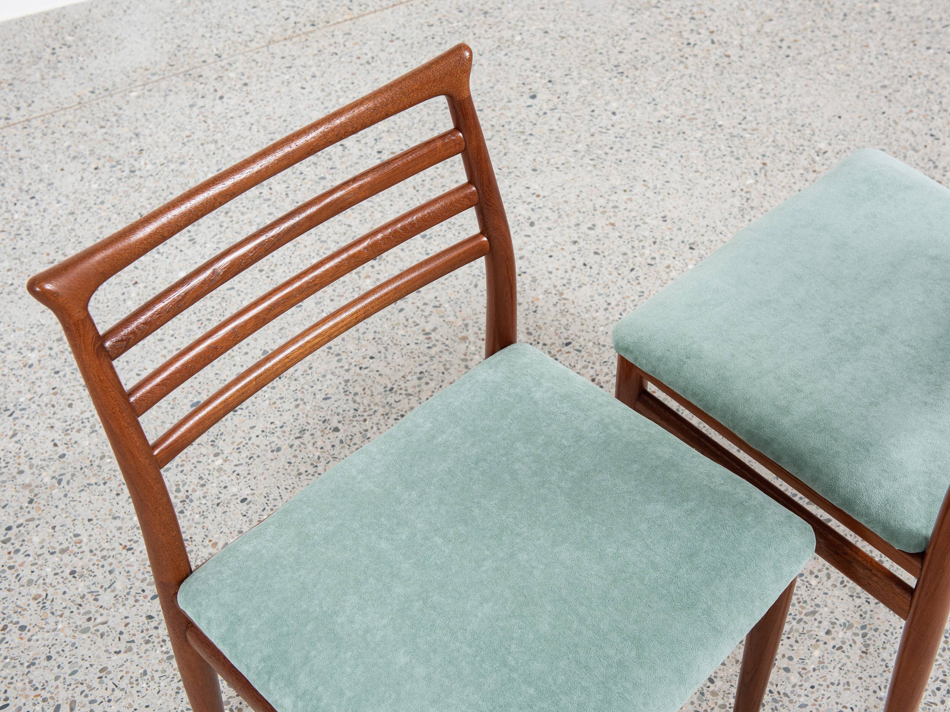 Midcentury Danish set of 6 dining chairs in teak by Erling Torvits for Sorø Stolefabrik 1960s