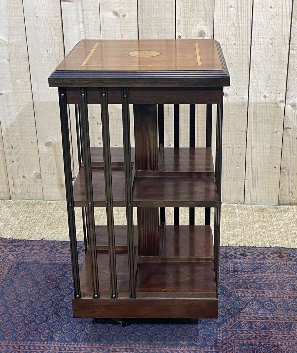 Mahogany revolving bookcase from the 1950s