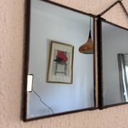 Vintage 1930 triptych mirror barber hairdresser young dancer woman - 19 x